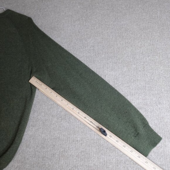 Oliver & James Mens Sweater Large Green Olive Raglan 100% Cashmere - Picture 5 of 11